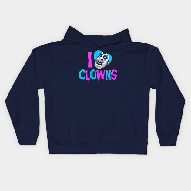 I Heart Clowns Kids Hoodie by Spazzy Newton